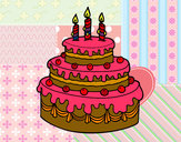 Desenho Torta de Aniversário pintado por karina1012
