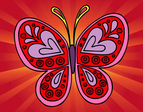 Desenho Mandala borboleta pintado por nandinhaz