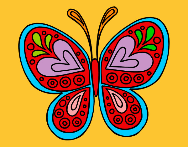Desenho Mandala borboleta pintado por nandinhaz