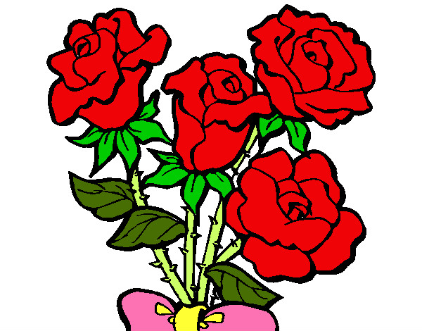 Desenho Ramo de rosas pintado por dese