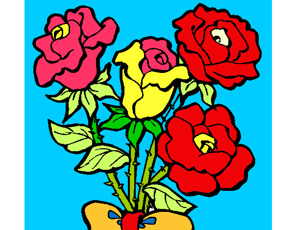 Desenho Ramo de rosas pintado por juninhojr