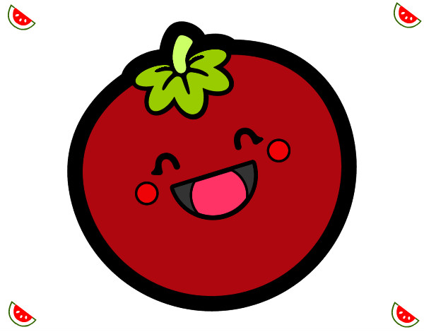 Desenho Tomate sorridente pintado por sophia2000