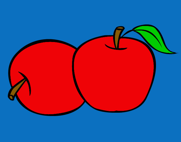 Desenho Dois maçãs pintado por marinatica