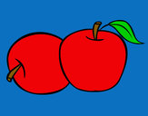 Desenho Dois maçãs pintado por marinatica