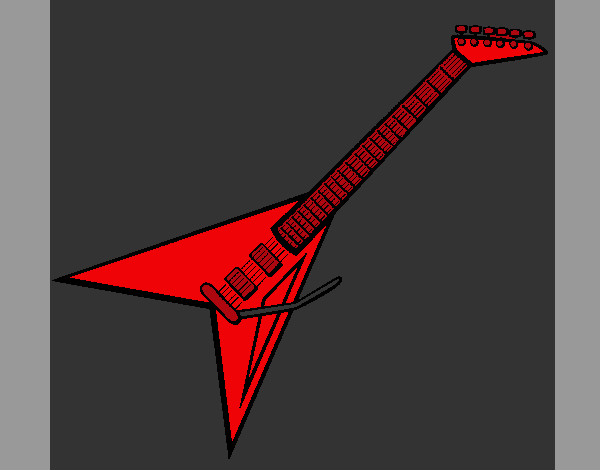 Desenho Guitarra elétrica II pintado por Flavynha