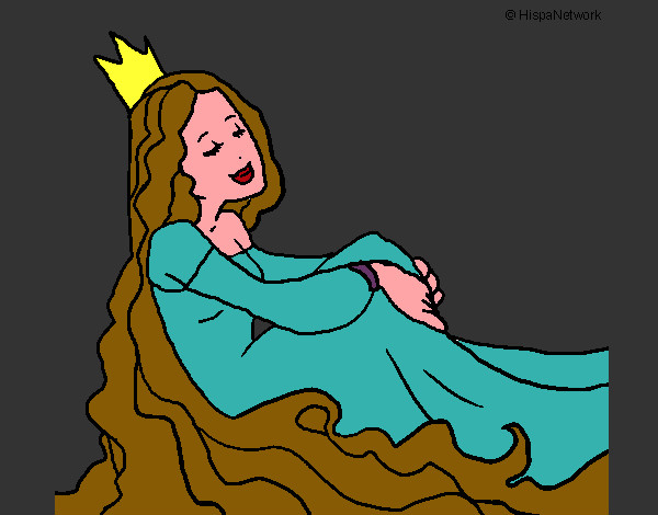 Desenho Princesa relaxada pintado por FabianaCid