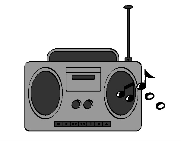 Desenho Radio cassette 2 pintado por Flavynha