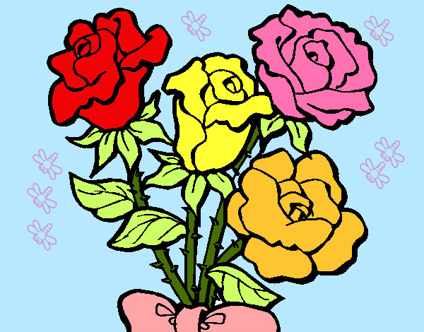 Desenho Ramo de rosas pintado por erikabraza
