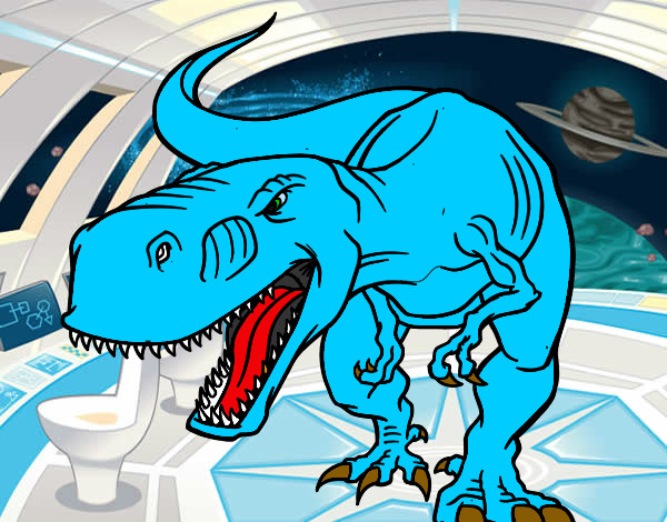 Desenho Tiranossaurus Rex aborrecido pintado por Z-maria
