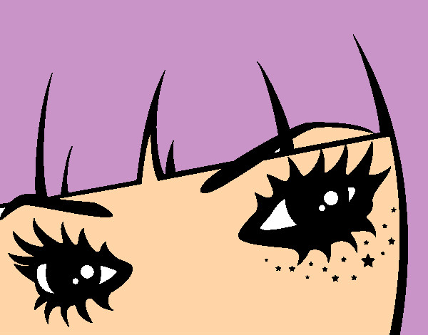 Desenho Emo olhos pintado por Demi