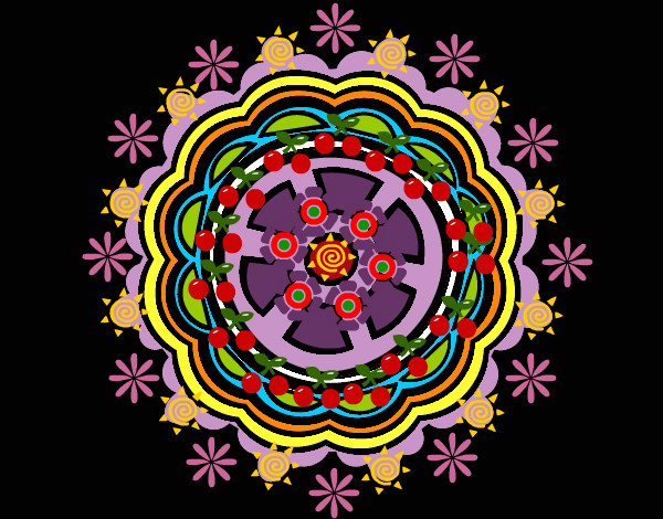 Desenho Mandala em forma de leme pintado por Bbia