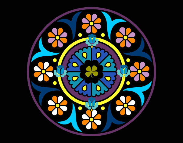 Desenho Mandala flor pintado por Bbia