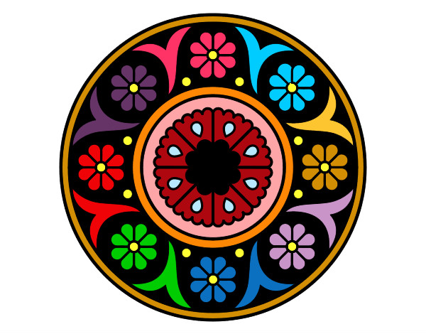 Desenho Mandala flor pintado por marinatica