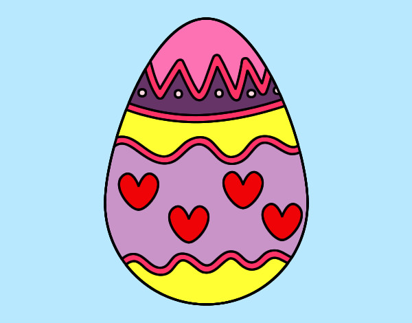 Desenho Ovo com corações pintado por marinatica