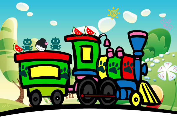 Desenho Trem com vagão pintado por KELVYS
