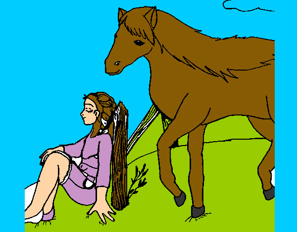 Menina e cavalo