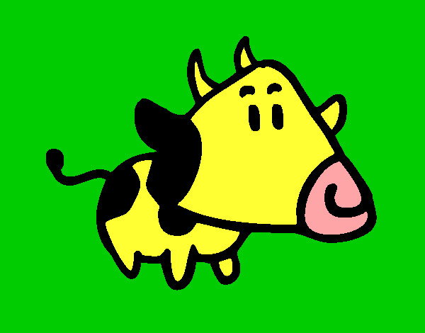 Desenho Vaca com cabeça triangular pintado por lansttai