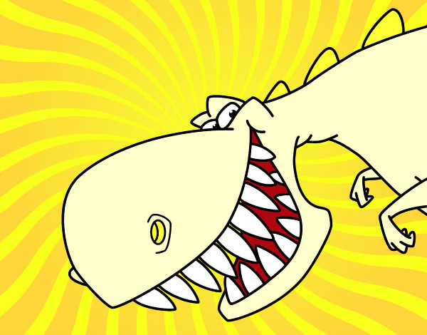 Desenho Dinossauro de dentes afiados pintado por araujoana2