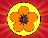 Desenho Mandala com flor pintado por Demi