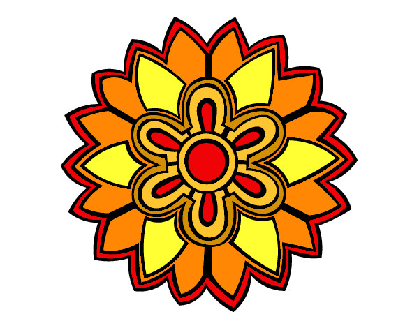 Desenho Mandala em forma flor weiss pintado por walsp