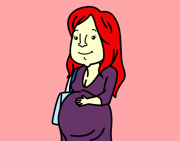 Desenho Mulher grávida pintado por flaviaedua
