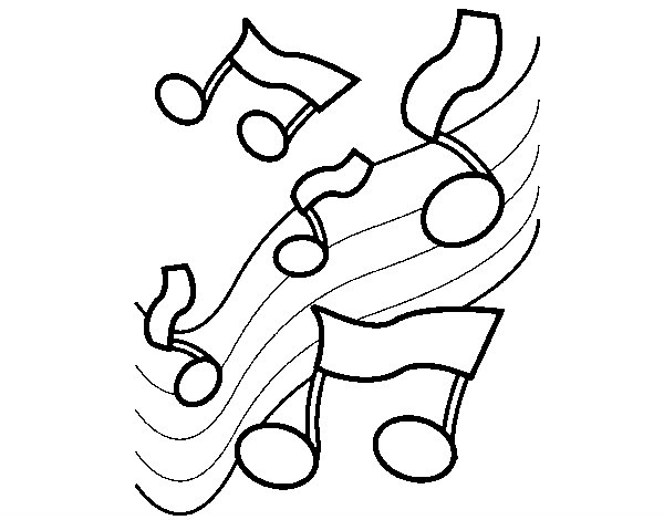 Desenho Notas na escala musical pintado por Taise