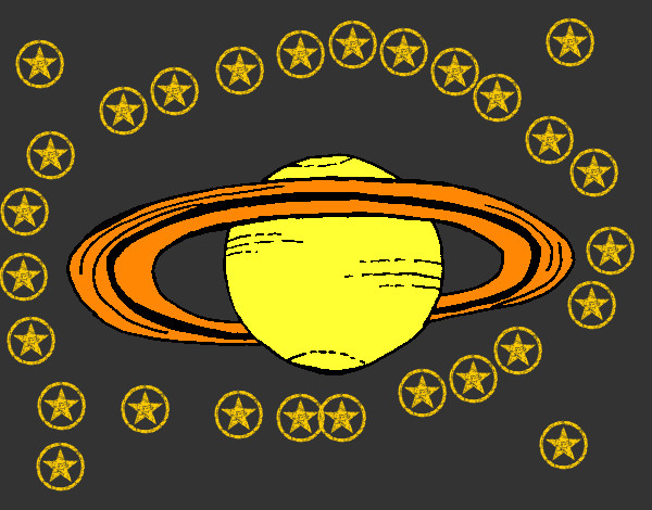 Desenho Saturno pintado por lonewolf