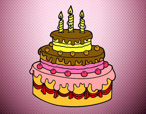 Desenho Torta de Aniversário pintado por luleo