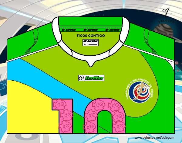 Desenho Camisa da copa do mundo de futebol 2014 da Costa Rica pintado por karina1012