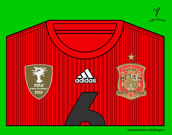 Desenho Camisa da copa do mundo de futebol 2014 da Espanha pintado por Migas
