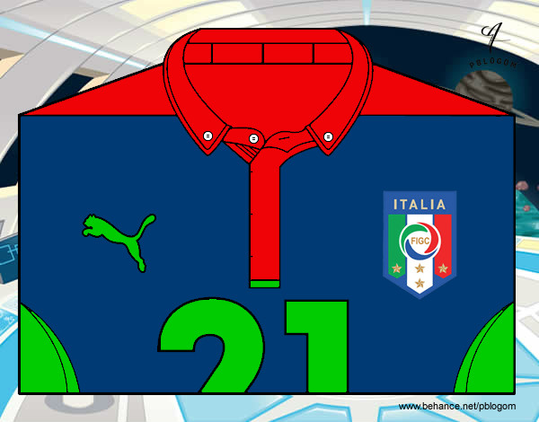 Camisa da copa do mundo de futebol 2014 da Itália