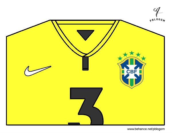 Desenho Camisa da copa do mundo de futebol 2014 do Brasil pintado por Migas