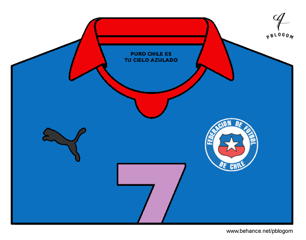 Desenho Camisa da copa do mundo de futebol 2014 do Chile pintado por sandramara