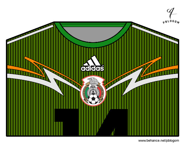 Desenho Camisa da copa do mundo de futebol 2014 do México pintado por EduardoT