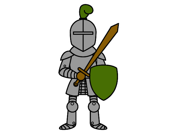 Desenho Cavaleiro com espada e escudo pintado por joaoarthur