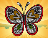 Desenho Mandala borboleta pintado por GUMA