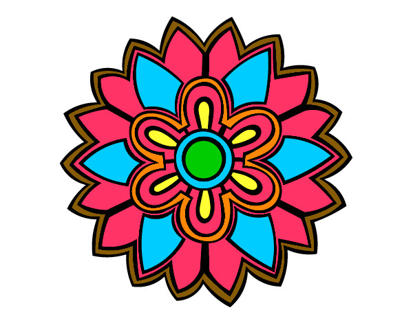 Desenho Mandala em forma flor weiss pintado por Vera30