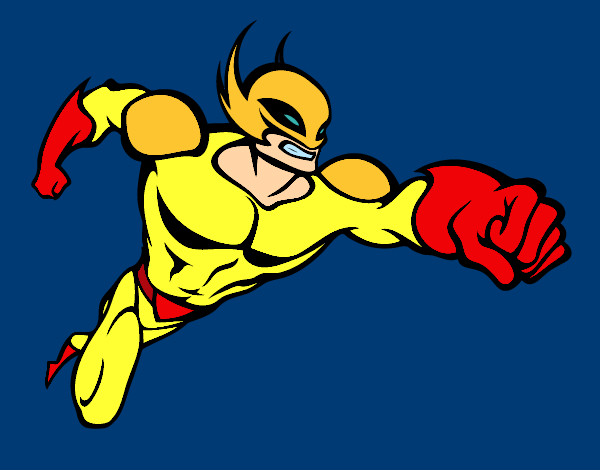 Desenho Super-herói sem uma capa pintado por EduardoT