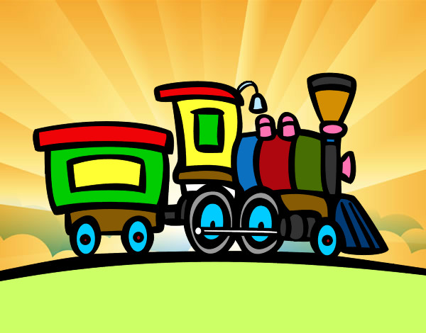 Desenho Trem com vagão pintado por torquato08