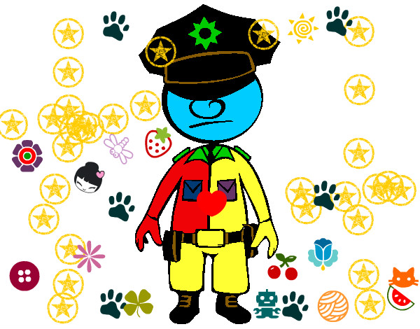 Desenho Agente de polícia pintado por Thoppo