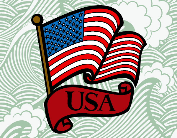 Desenho Bandeira dos Estados Unidos pintado por bellscher