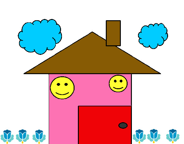 Desenho Casa e nuvens pintado por Cristiinna