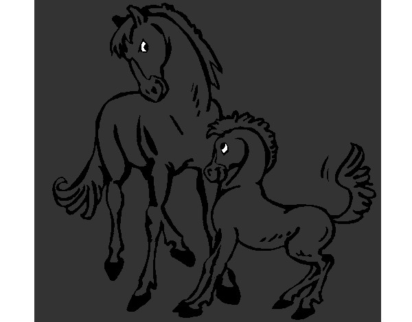 Desenho Cavalos pintado por Elenryrr
