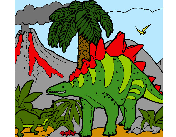Desenho Família de Tuojiangossauros pintado por Jardel508