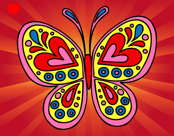 Desenho Mandala borboleta pintado por Cristiinna