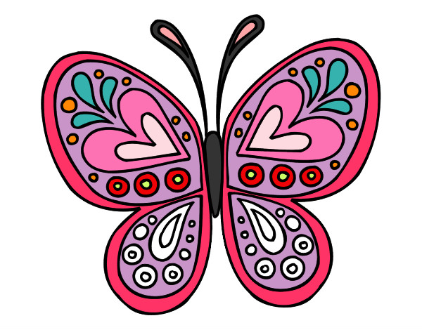 Desenho Mandala borboleta pintado por inesmateus