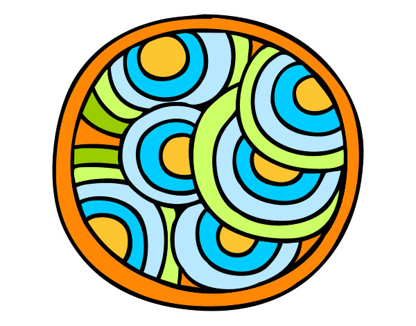 Desenho Mandala circular pintado por Gonca