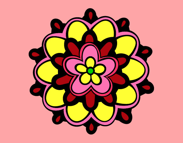 Desenho Mandala com uma flor pintado por Vera30