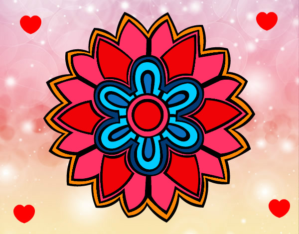Desenho Mandala em forma flor weiss pintado por julials