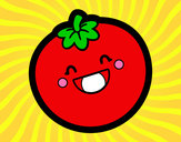 Desenho Tomate sorridente pintado por Cristiinna